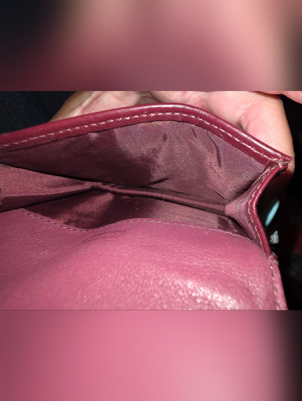 Coach Women's Burgundy Leather Tote Bag with Wristlet & Card Holder - Picture 10 of 16